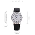 thumbnail image 3 of Men Watches Simple Business Analog Alloy Vintage Quartz Watch Arabic Number Strap Minimal Round Dial Classic Black Leather Strap, 3 of 3