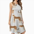 thumbnail image 2 of Cheetah Seamless Repeating Pattern Dress Elegant Party Dresses Evening Dresses Women Dress Sleeveless Dress Ladies Dresses, 2 of 4