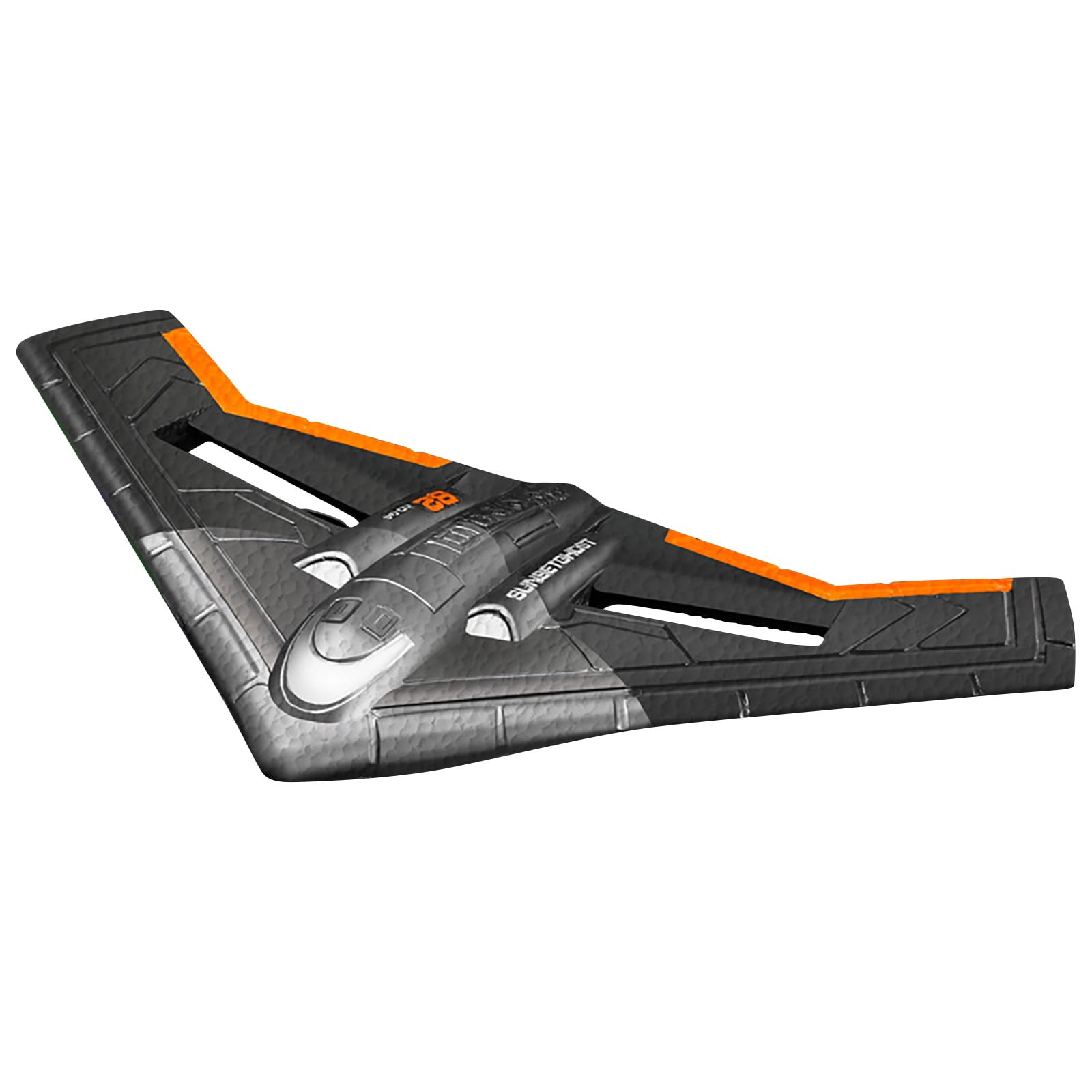 Remote Control Foam Glider Plane, RC Aircraft Toy with LED Light Stabilization, Anti-Fall Drone for Outdoor Flying - Orange (Battery Not Included)