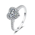 thumbnail image 4 of Anillo de plata S925 con simulación femenina de diamante de Mosan de 1 quilate en forma de corazón engastado en microesferas, 4 of 5