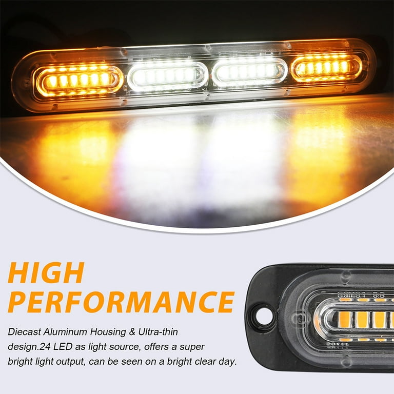 Led Flashing Mini Emergency Vehicle LED Warning Lights 12V Waterproof Led  Light,2PCS 