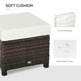 thumbnail image 4 of Outsunny 20" Outdoor Ottoman, PE Rattan, Brown, White, 4 of 9