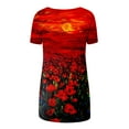 thumbnail image 5 of Womens Plus Size Tops,Womens Blouses,Women's Fashion Casual V-Neck Flower Loose Painting Painting Short Sleeve T-Shirt Top Blouse Shirt, 5 of 5