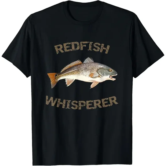 Redfish Whisperer Red Drum Fishing Graphic Unisex Gift for Fisherman Short Sleeve Casual T-Shirt