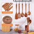 thumbnail image 4 of Wooden Spoons For Cooking 6 Pack Wooden Utensils For Kitchen Natural Teak Wooden Gift, 4 of 5