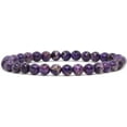 thumbnail image 1 of Bracelet Extensible Perles Rondes 6mm Jaspe Sédiments de Mer Teint Violet Unisexe, 1 of 2