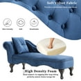 thumbnail image 6 of Christopher Knight Home 62" Luxury Velvet Chaise Lounge Bench with Pillow, Scrolled Backrest & Nailhead Trim, Navy Blue, 6 of 10