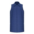 thumbnail image 5 of Women Long Vest Solid Sleeveless Hoodless Winter Puffer Vest Blue XL, 5 of 7