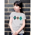 thumbnail image 2 of Alien Peace Trio Emoji - Futuristic Symbol Art Design Youth's T-shirt, 2 of 4