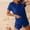 Blue, variant on Bzhegqhd Fashion Women's Solid Color Sleeveless Shirt Pants Casual Home Wear Pajama Set