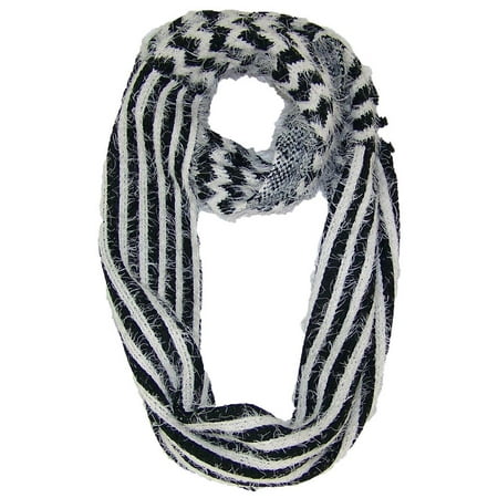 Best Winter Hats Chevron & Striped Design Reversible Infinity Scarf (One Size) -