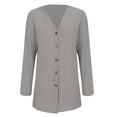 thumbnail image 4 of Women's Ribbed Knit Cardigan Anti-Pill Cloud Comfort Cardigan Fall Lightweight Open Front Coat Coffee Run Chic Pocket Packable Layer Fine Brushed Soft Long Sleeve Grey L, 4 of 9