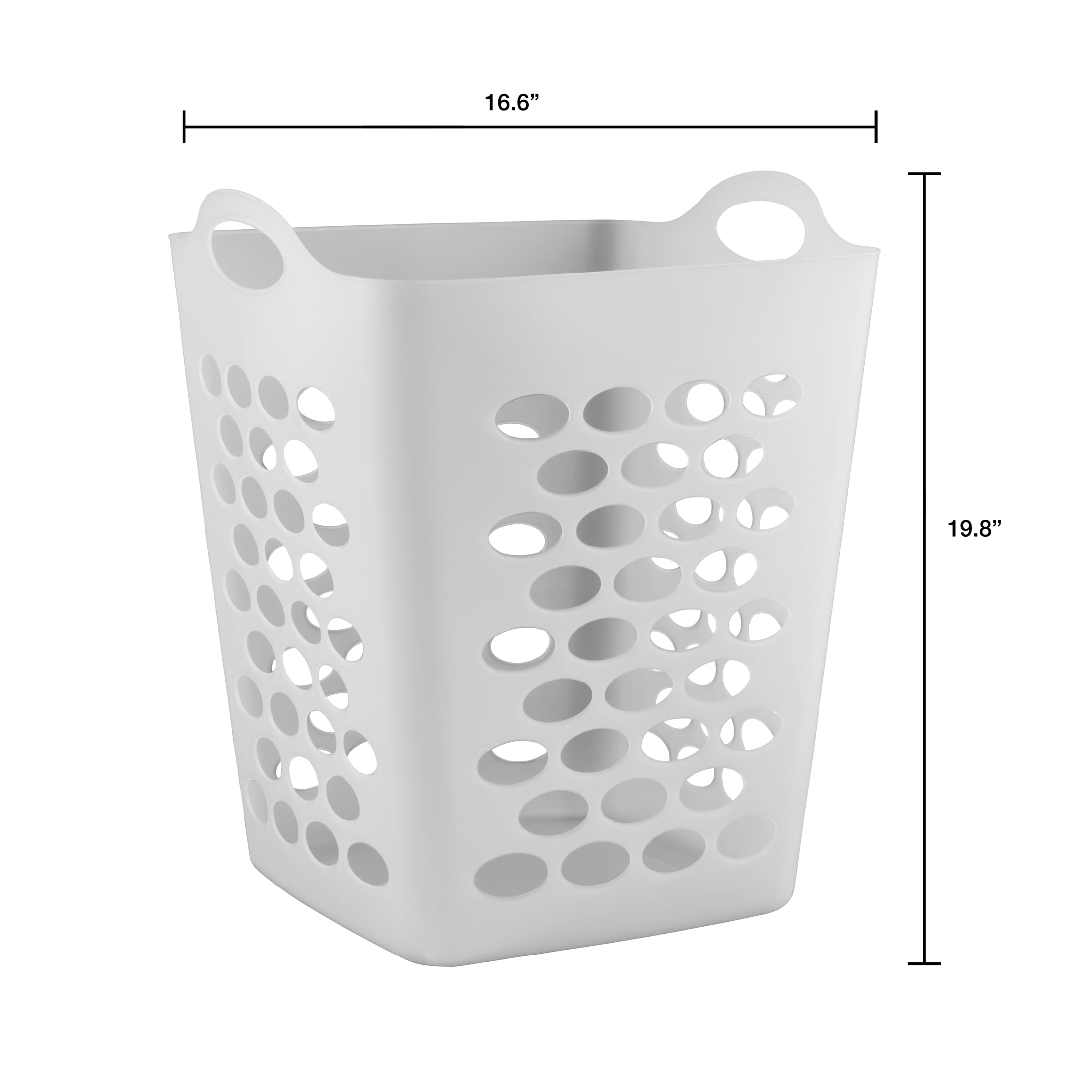 Mainstays 1.5 Bushel Flexible Plastic Laundry Hamper, Clear, Set of 3