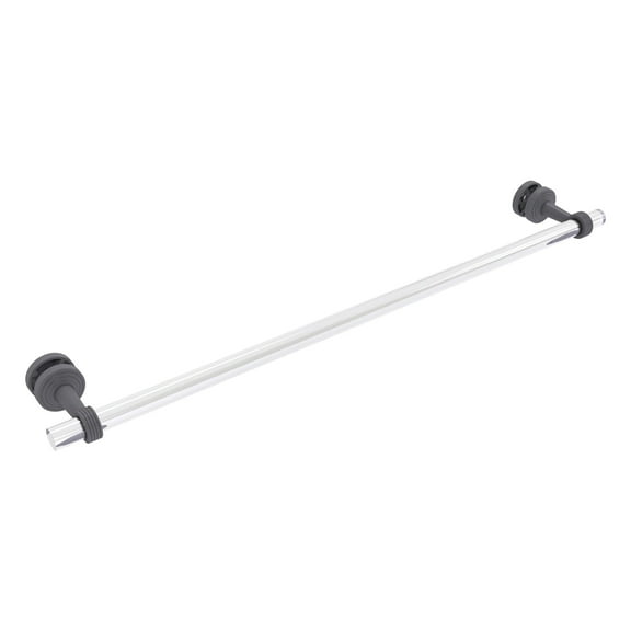 Pacific Beach Collection 30-in Shower Door Towel Bar with Groovy Accents in Matte Gray