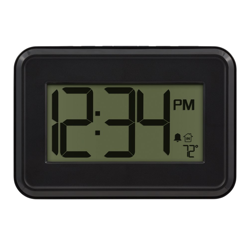 Mainstays 7.15" x 0.85" Black Digital Wall Clock, W80000