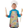 thumbnail image 2 of Pioneer Flower Floral Print Pattern Kids Aprons for Girls and Boys,Adjustable Neck Strap Toddler Aprons for Kids Cooking Baking, 2 of 7