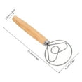 thumbnail image 2 of Raindrops Stainless Steel Dough Whisk with Wooden Handle for Kitchen Mixing Flour and Beating Eggs with Comfortable Grip, 2 of 8