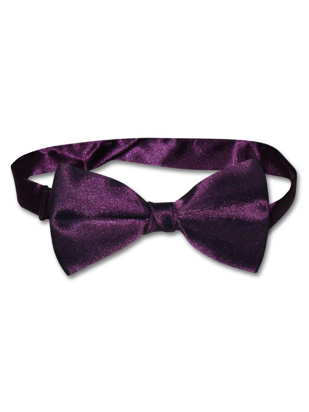Self Tie Solid Satin Formal Bow Tie Classic Purple