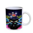 thumbnail image 1 of KuzmarK Coffee Cup Mug Pearl Iridescent White - Kitty Cat Rainbow Laser Eyes, 1 of 2