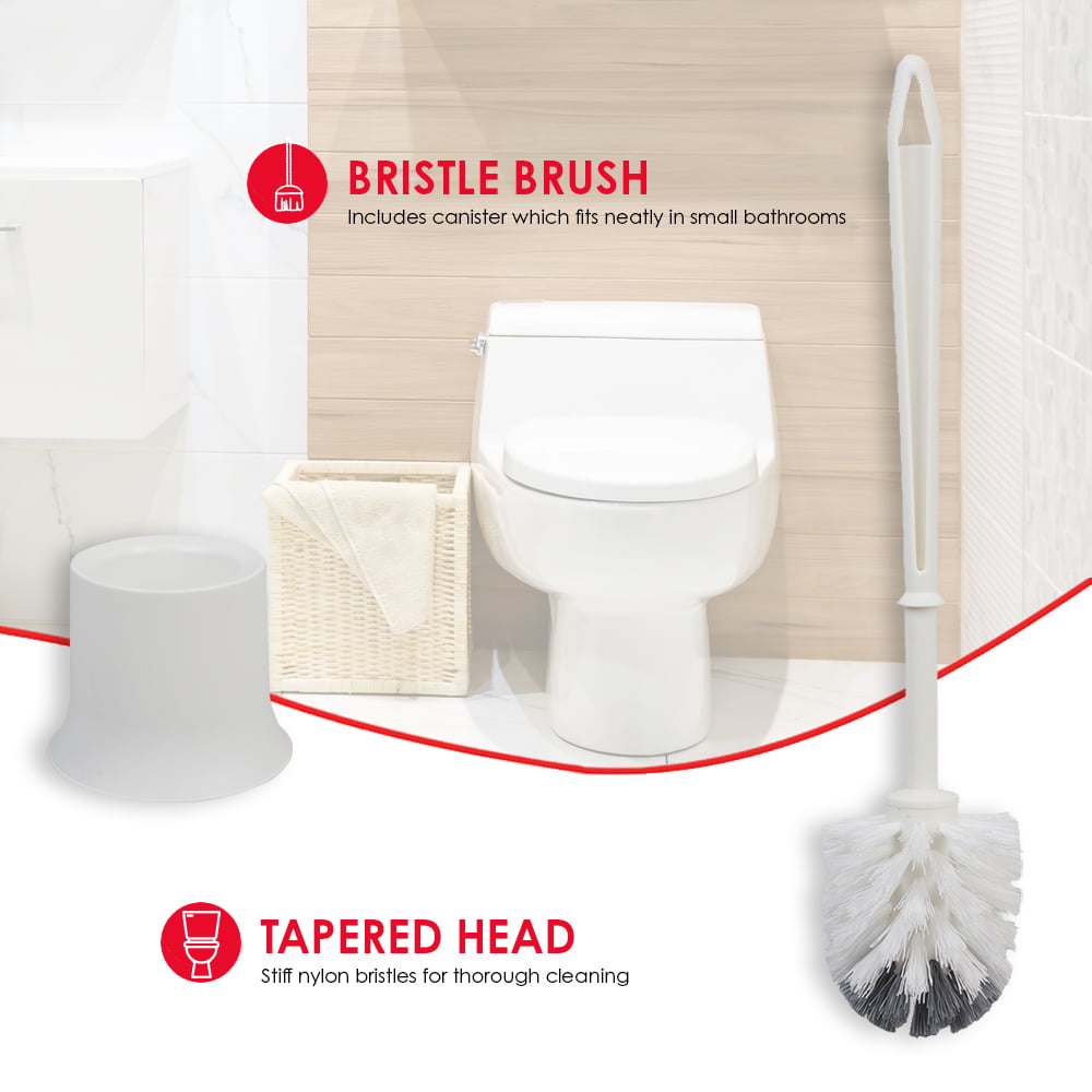 Home Basics Paris Design Toilet Brush Holder, White