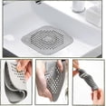 thumbnail image 4 of 2 protectores de drenaje de silicona con ventosa, protector de colador de fregadero, tapa de drenaje de ducha, atrapapelos, filtro de trampa de tapón de colador, 4 of 5