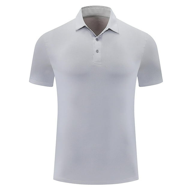 pstuiky Camisa de manga corta para hombre, Blusa informal deportiva de manga corta con cuello vuelto para hombre, color liso, con absorción del sudor camisas casuales para hombre xxl
