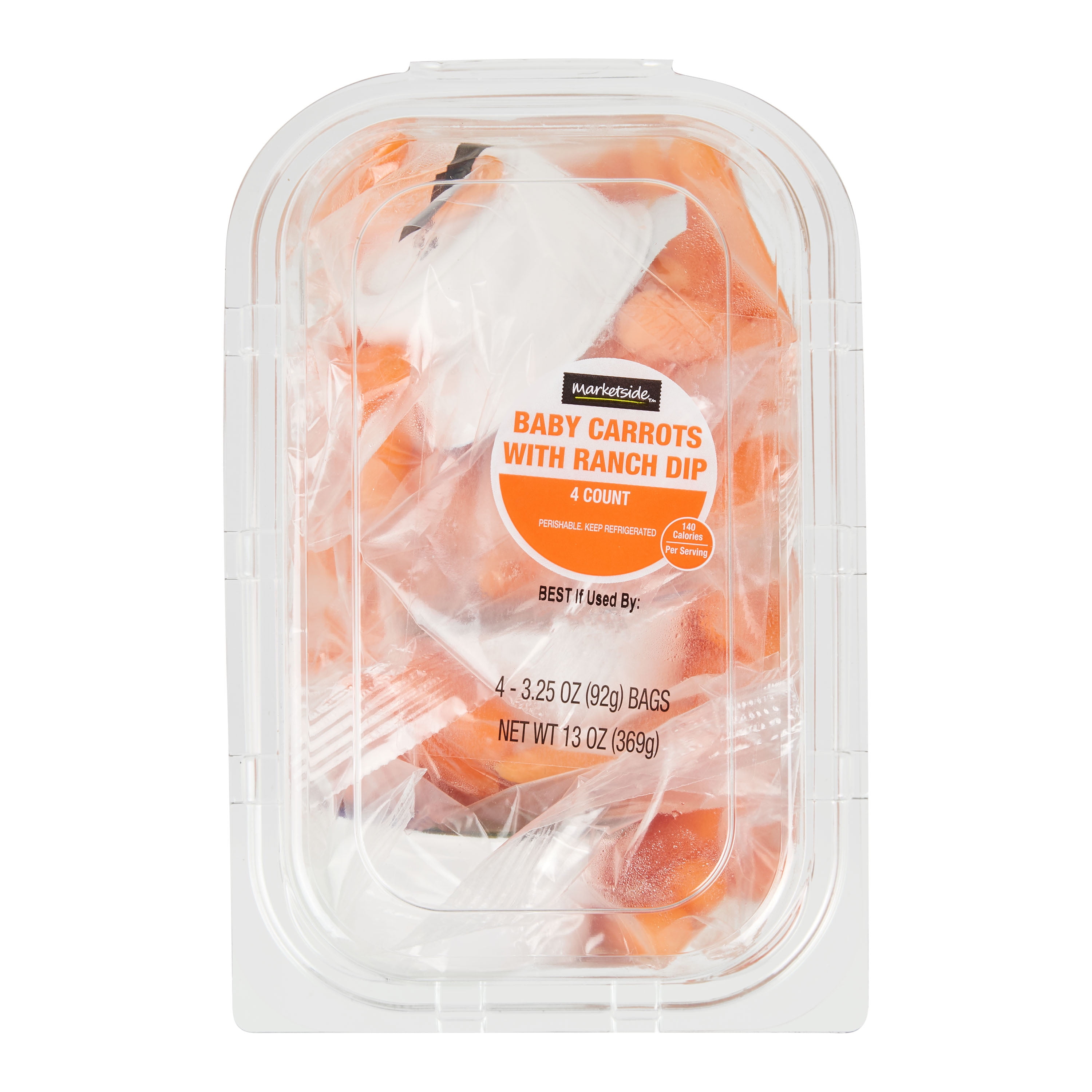 Marketside Baby Carrots with Ranch Dip, 3.25 oz, 4 Count