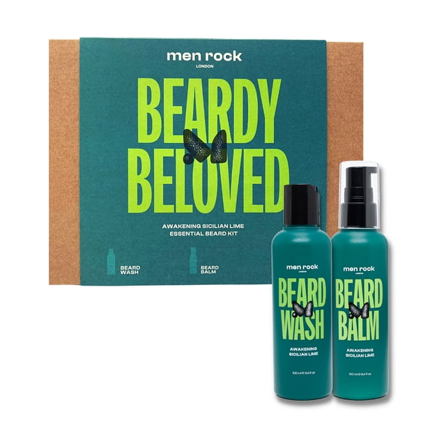 Men Rock Kit Beardy Beloved, Cuidado de la Barba, Lima Siciliana, 2 Pc