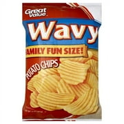 Great Value Wavy Potato Chips, 17 oz