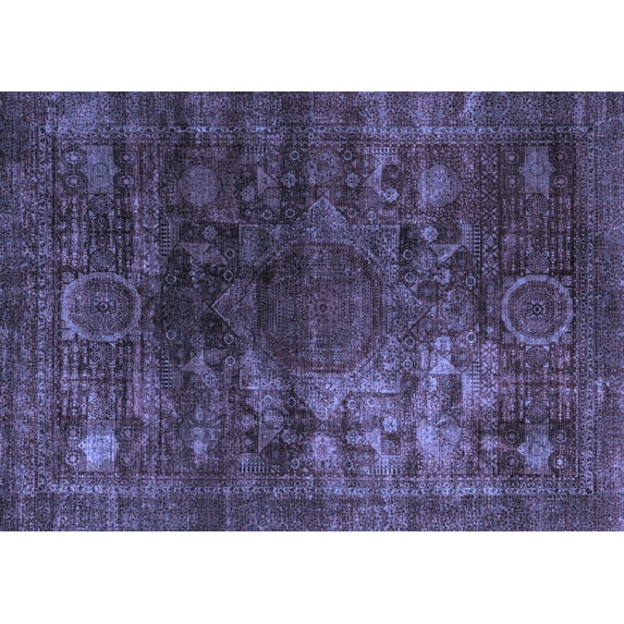 Ahgly Company Indoor Rectangle Oriental Blue Modern Area Rugs, 8' x 10'