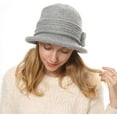 thumbnail image 4 of YooGuoGuo Wool Knit Bucket Hat for Women Vintage Elegant Floral Cloche Packable Warm Winter Caps for Cold Weather Gift, 4 of 7