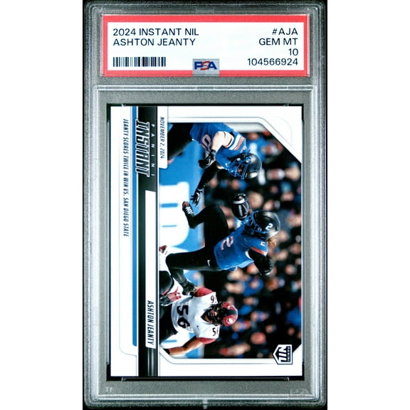 Graded 2024 Panini Instant NIL Ashton Jeanty #AJA Rookie RC Football Card PSA 10 Gem Mint