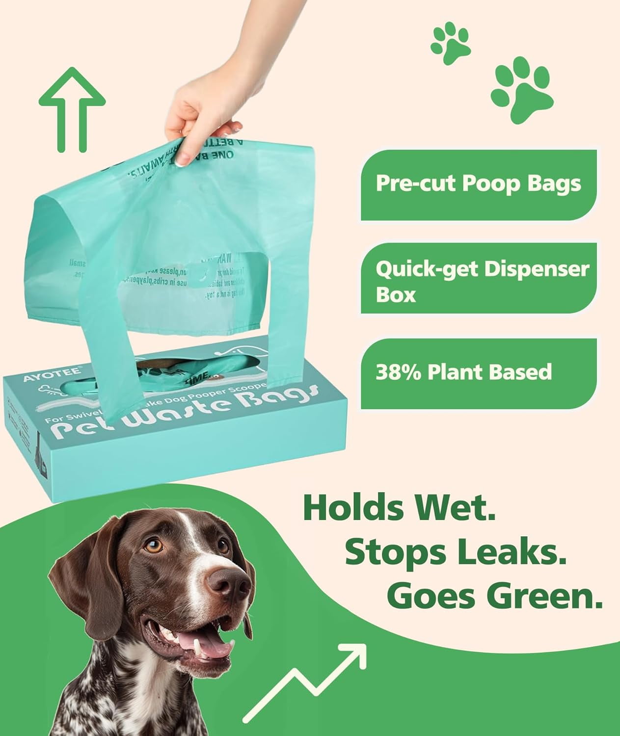 Extra Large Dog Poopper Scooper Bags, 95 Count Heavy Duty Compostable Dog Poop Bags with Handles, Poop bags for Dogs Biodegradable, Pet Waste Bags for Swivel Bin & Rake Pooper Scooper