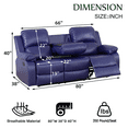 thumbnail image 5 of Caberryne Recliner Sofa with Double Recliners for Living Room Furniture Sets，Leather Reclining Couch with Cup Holders/Hidden Table for Living Room/Office/Theater Seating(3 Seater Sofa,Purple), 5 of 5