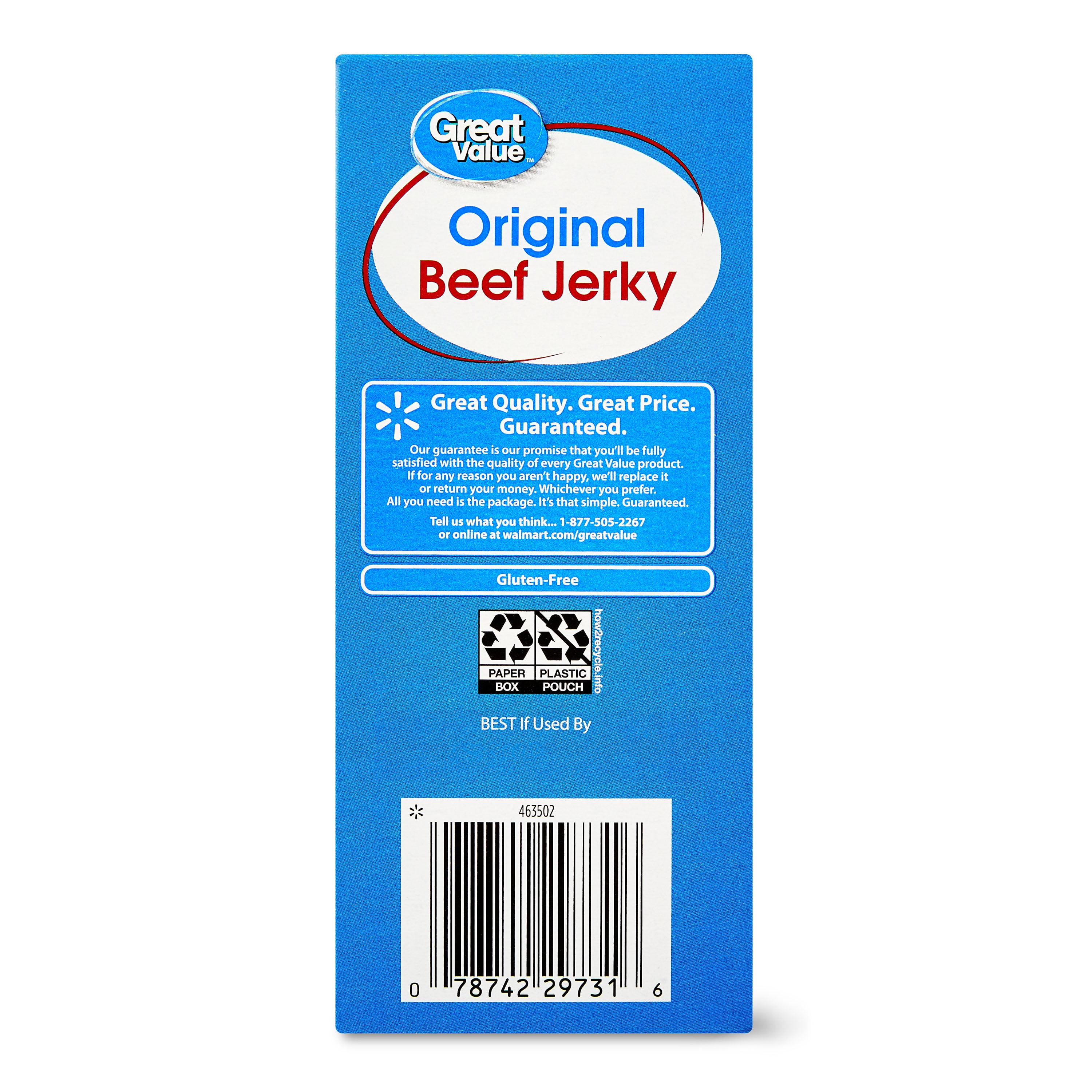 Great Value Original Beef Jerky, 5 Packs, 1.25 oz Each