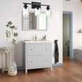 thumbnail image 3 of 3 Light Bathroom Vanity Light Black, Bathroom Lighting Fixtures Over Mirror with Clear Glass Shades, Farmhouse Vanity Lights Modern Wall Sconces Light Fixtures for Bedroom Living Room, 3 of 9