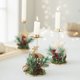 thumbnail image 3 of Nvzi Portavelas navideño de hierro, candelabro navideño de hierro dorado con ramas de pino y piñas, adornos de escritorio para exhibición navideña en el comedor, hogar y decoración, D, 3 of 4