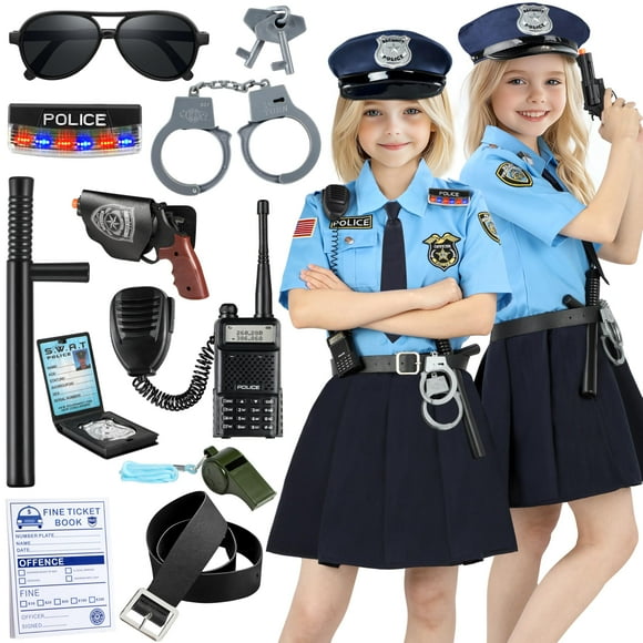 Disfraz de policía Luucio Police Officer para niñas de 3 a 12 años