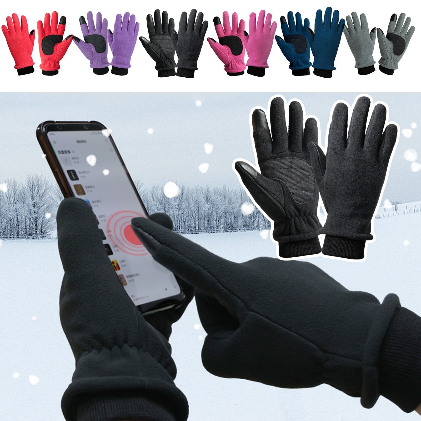 Gants Sport Femme Gants Hiver Femme Touchscreen - Polaire Thermique, Coupe- Vent - Pour Ski, Conduite, Jogging Gants Femme Hiver Chaud