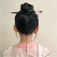 thumbnail image 2 of 8 Pieces Retro Asian Chinese Traditional Hanfu Butterfly Flower Wooden Hair Sticks Pins with Bead Pendants Hair Chopsticks Forks Bun Updo Holders for Women Girls, 2 of 4