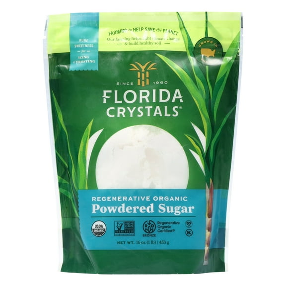 Florida Crystals Regenerative Organic Powdered Sugar, 16 oz Pouch