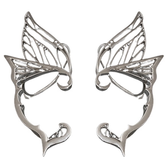 Aellinatey Cute Elf Ear Cuffs Butterfly Ear-Clips Wrap Around Halloween-Cosplay Earrings