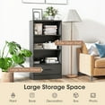 thumbnail image 5 of Topbuy 4-Tier Bookcase w/Storage Drawer Modern Storage Shelf w/3-Tier Open Shelf Freestanding Display Shelf Grey, 5 of 8