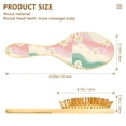 thumbnail image 2 of Natural Wooden Round Hair Brush - Wooden Cushion Massage Comb for Straight and Curly Hair, Promotes Scalp Blood Circulation,Colorful Waves, 2 of 7