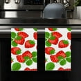thumbnail image 2 of YladaFaie Funny 2 Pack Strawberry Wreath Tea Dish Towels, Absorbent Drying Cloth Tea Towels for Cooking Baking, 18 x 28 Inch for Bathroom Holiday Seasonal Decor, 2 of 7
