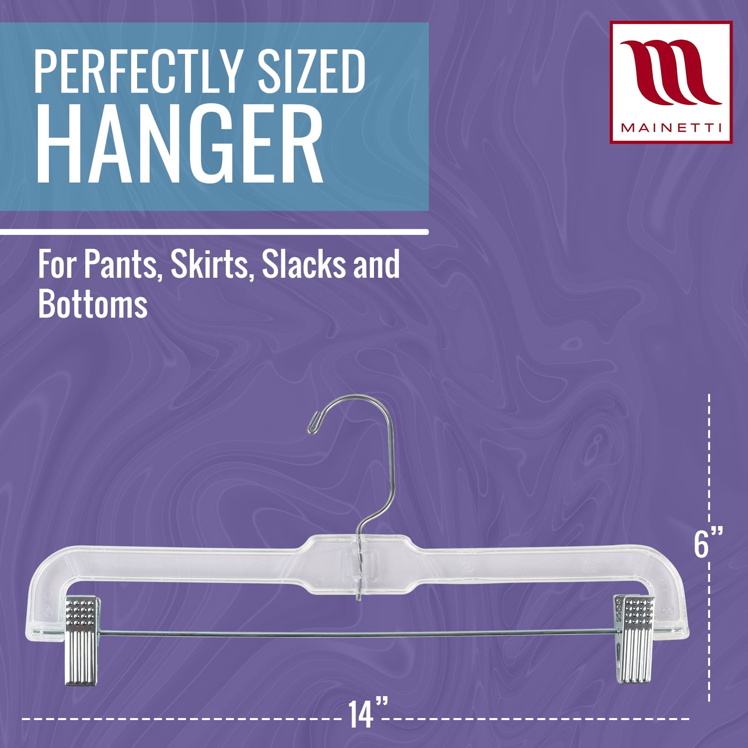 Mainetti 5131 Adult Plastic Clothes Hangers with Swivel Hook, 100-Count Value Pack