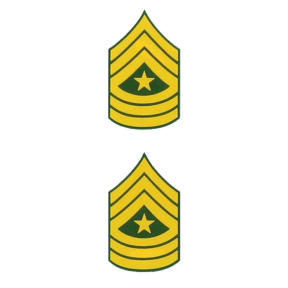 US Army E-9 SGM Rank 2-Piece 1 inch Sergeants Major Decals - Veteran Owned Business