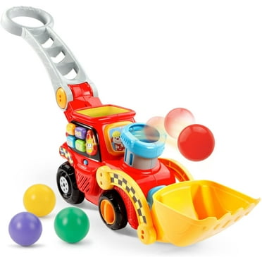 VTech Child Pop-a-Balls Push and Pop Bulldozer, Plastic Red