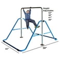 thumbnail image 3 of Kids Gymnastics Bar Home Gymnastics Horizontal Bar 4 in 1 with Swing Seat, 2 Trapeze Rings, Adjustable Height and Foldable Gymnastic Gymnasts Training Bar Playground Blue, 3 of 8