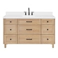 thumbnail image 6 of ARIEL Monroe 60 Inch Single Rectangle Sink Bathroom Vanity With Carrara White Quartz Countertop 1.5 Inch Edge In Oak, 6 of 8